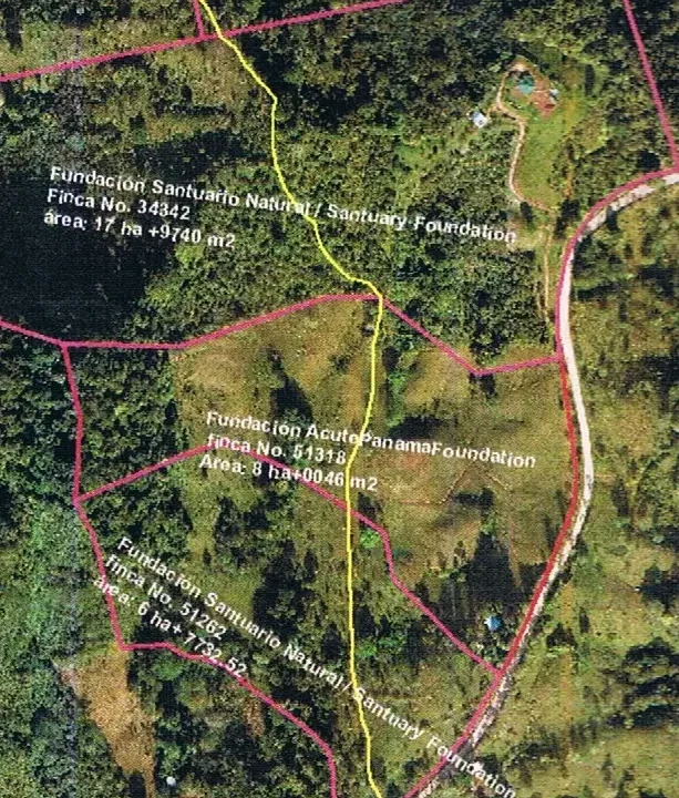 Plano aéreo terreno en venta Ranchería carretera Coclesito Coclé