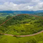 Vista aérea de terreno en venta en Panamá La Pintada Coclé 20 acres