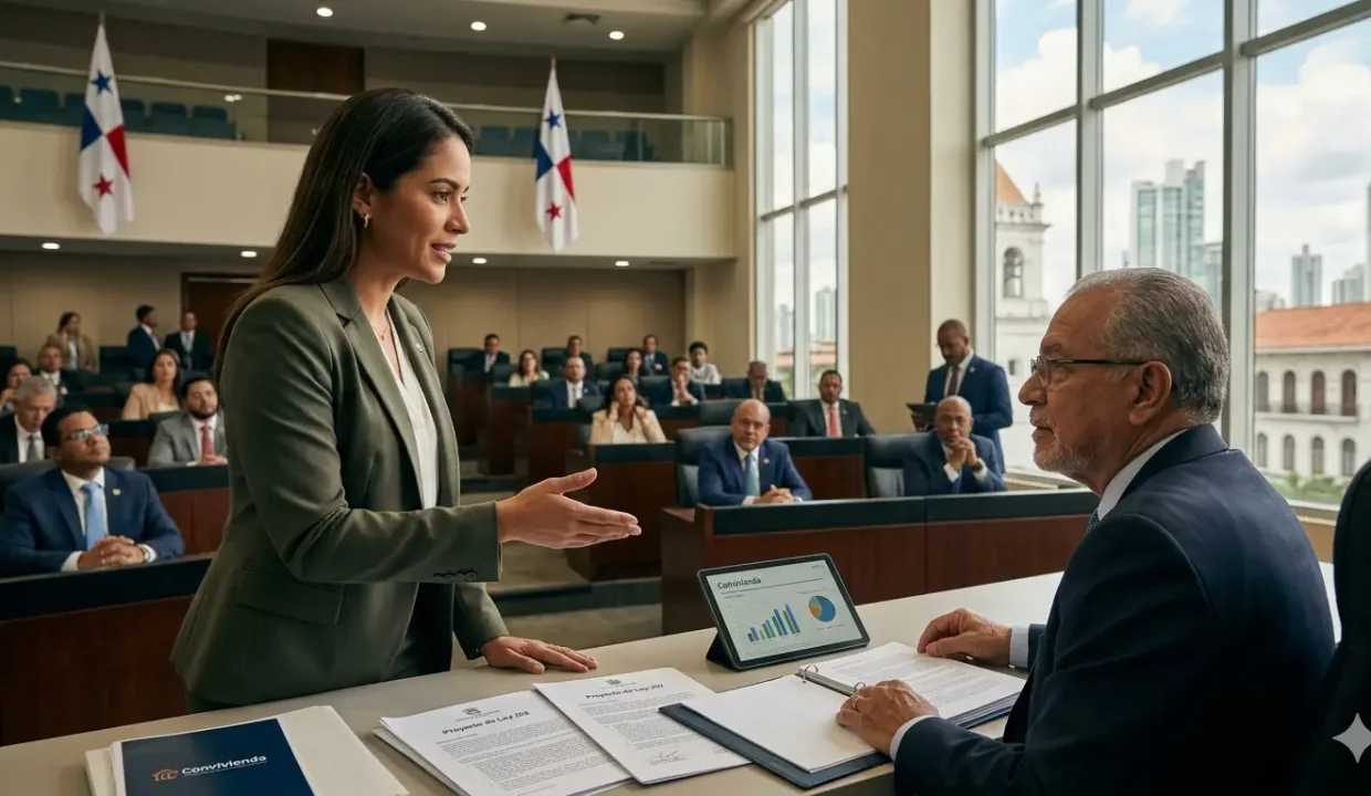 Debate en la Asamblea Nacional de Panamá sobre el proyecto de ley 252 interés preferencial vivienda usada